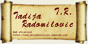 Tadija Radomilović vizit kartica